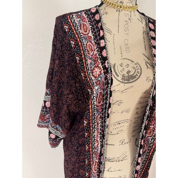 B12 Umgee Kimono Womens M L Boho Hippie Festival Indie Vanessa Hudgens Style - Picture 3 of 6